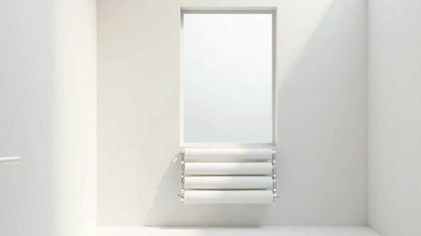 Rangement optimal avec un porte-serviettes mural blanc design